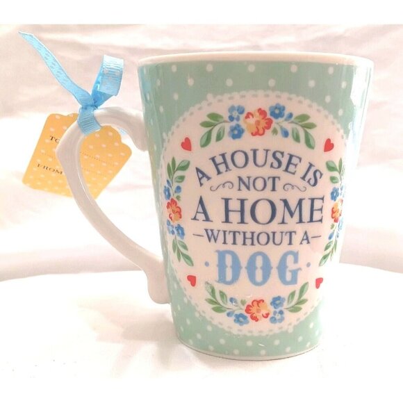 History & Heraldry DOG LOVERS Coffee Tea Mug Retro Vintage Floral Quote Gift NWT - Picture 1 of 9